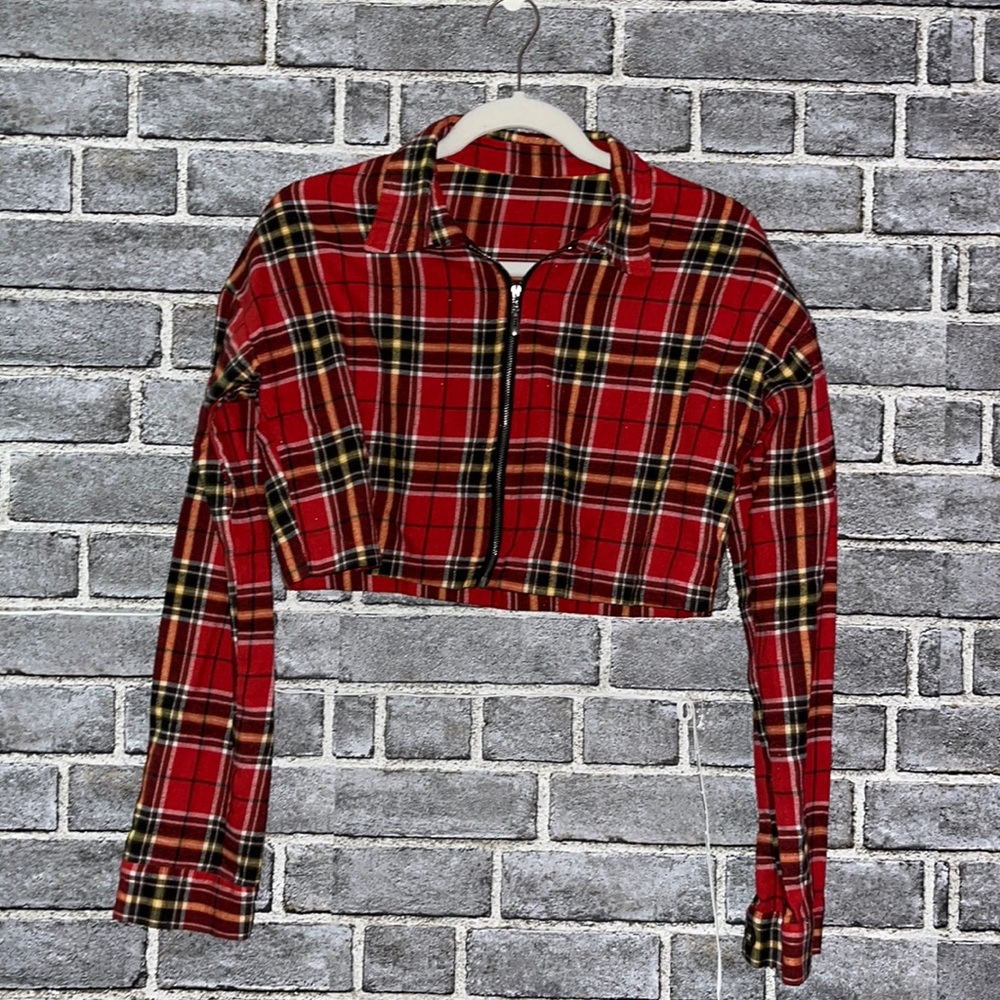 Cropped flannel top - Picture 1 of 4